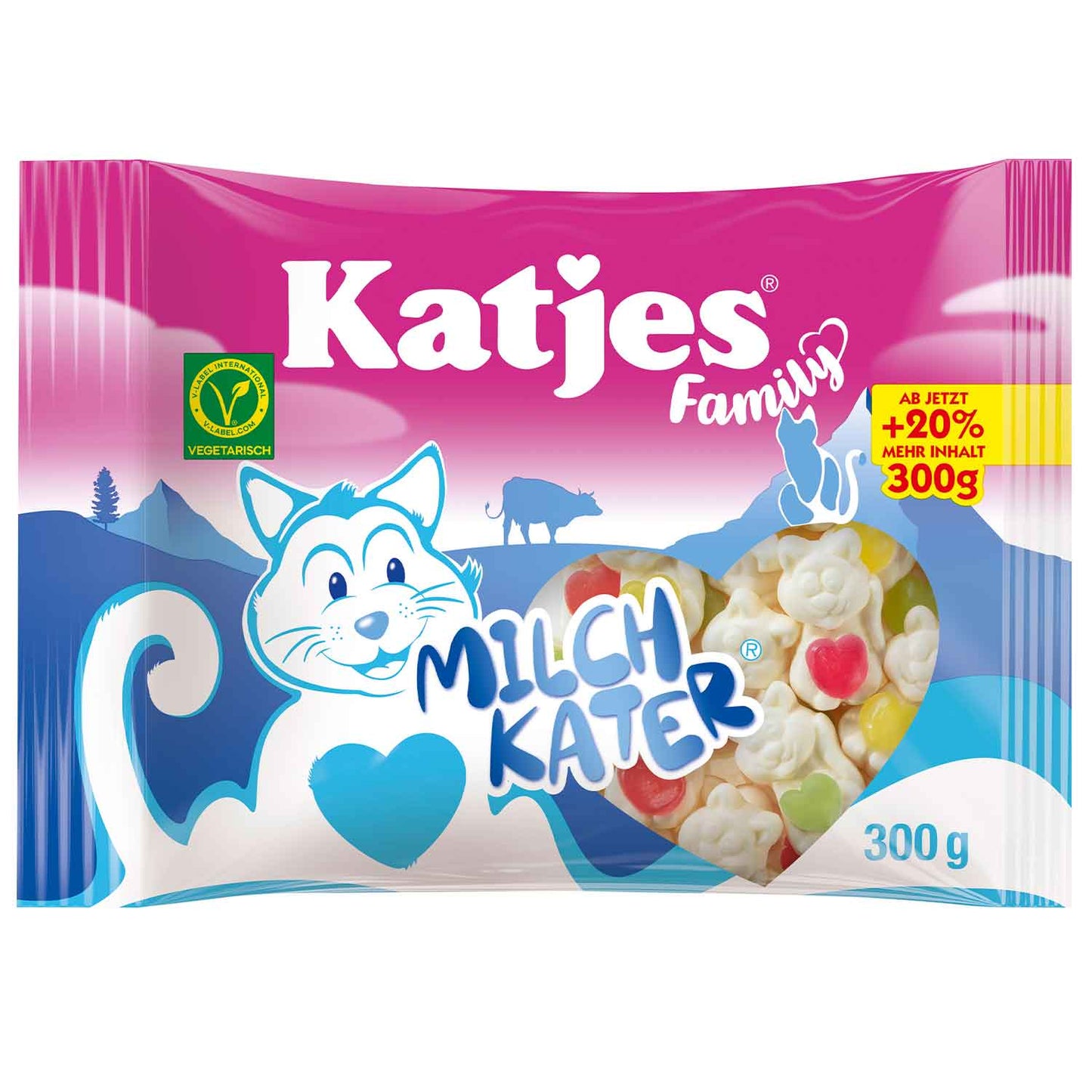 Katjes Family – Milchkater - au lait et aux fruits 300 g